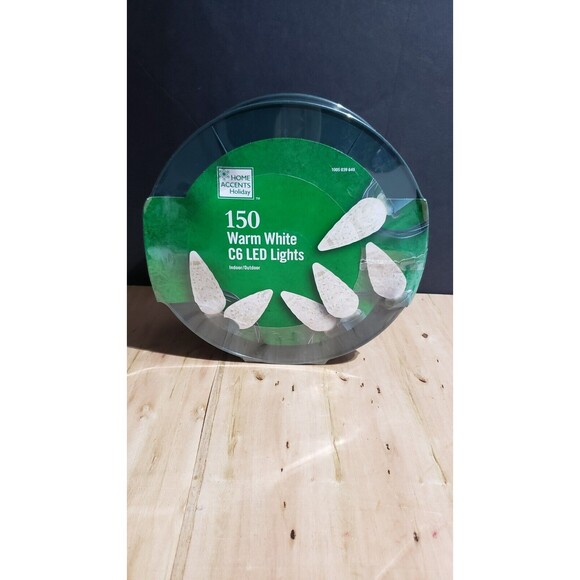 Home Accents Holiday 49.6 ft. 150-Light C6 LED Warm White String Lights NEW! - Picture 1 of 4